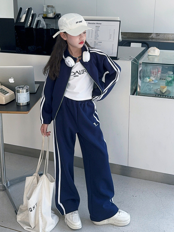 女童春秋套装2025新款儿童早秋初中学生秋装网红运动两件套10岁12|undefined