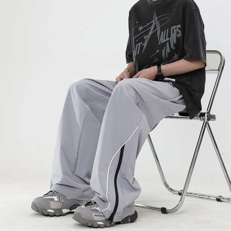 Наступальные брюки мужские весенние летние красивые приливы свободные повседневные брюки американские высокие уличные широкие спортивные штаны