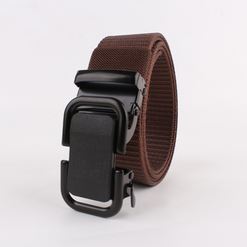 Cinturón hebilla automática de moda casual todo partido de nylon sin dientes cinturón de lona juventud estudiante pantalones cinturón en stock al por mayor