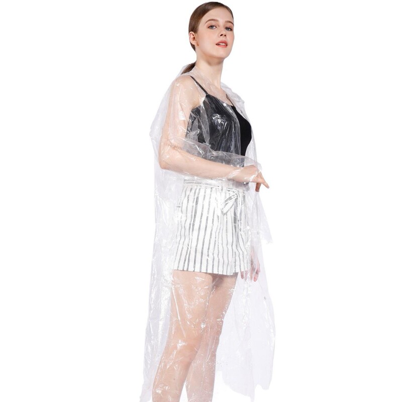 Wholesale Disposable Raincoats with Snap Buttons, Thick Transparent Color, New Material, Snap-Button Raincoats, Can Be Printed