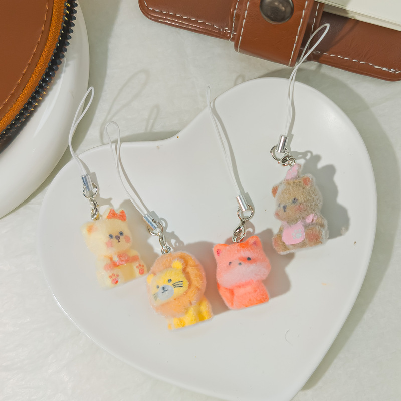 Mobile Phone Rope M55 Flocked Lion Puppy Cat Pendant Mini Doll Mobile Phone Pendant Keychain Jewelry Accessories Mobile Phone Rope M55 Flocked Lion Puppy Cat Pendant Mini Doll Mobile Phone Pendant Keychain Jewelry Accessories