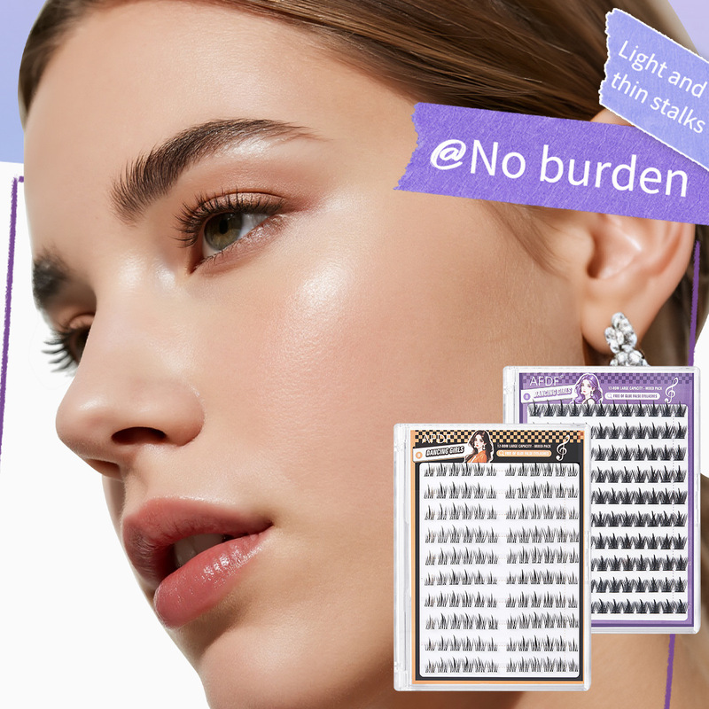 Self-adhesive false eyelashes外贸跨境DIY睫毛免胶全英文假睫毛|undefined