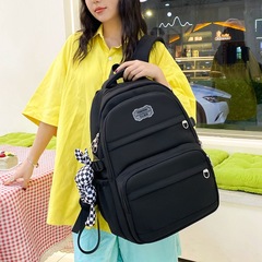 新款韓版時尚雙肩包純色大容量休閒背包戶外運動情侶款學生書包