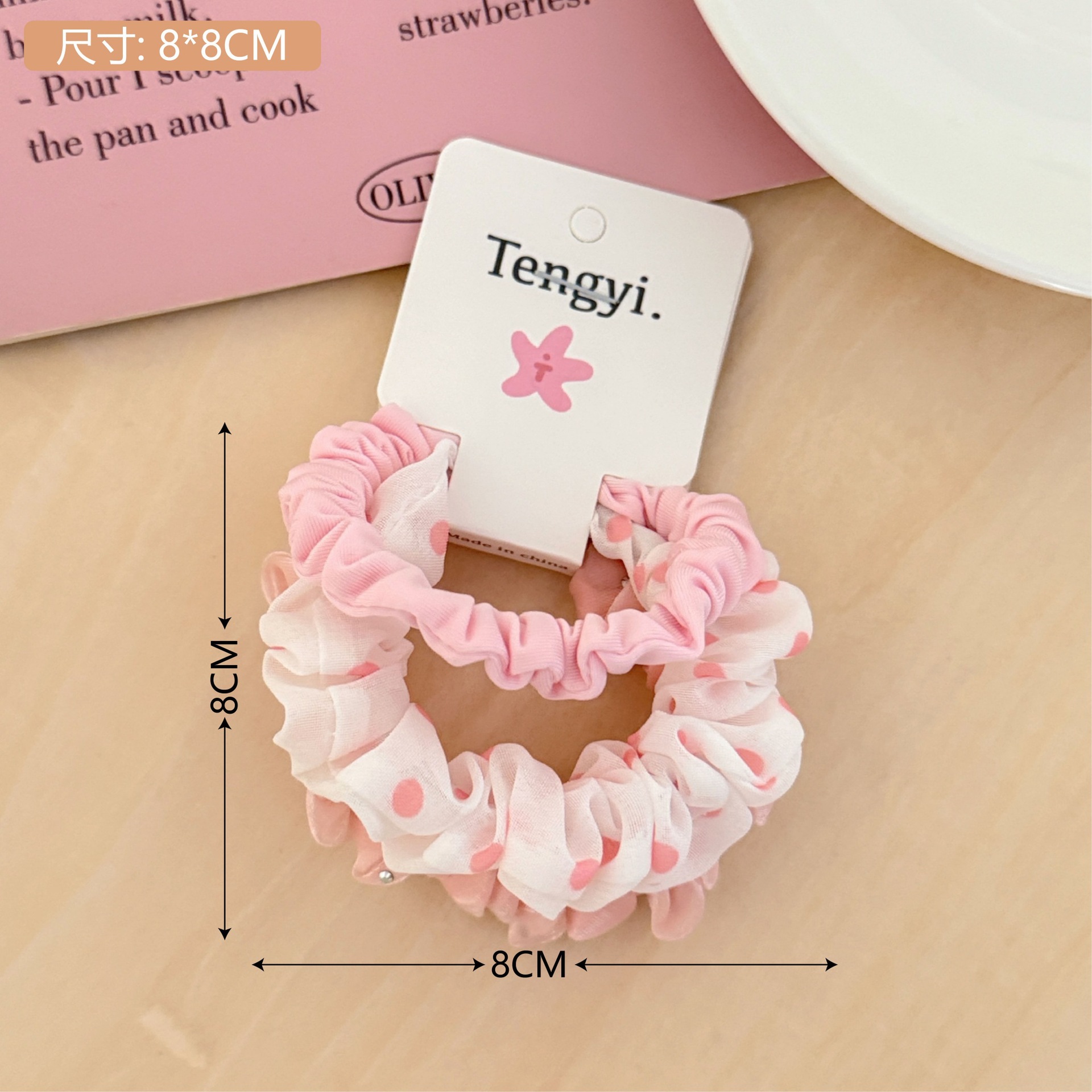 Primavera sensación de flor triturada intestino delgado anillo de cabello conjunto de inins corazón de la chica de viento lindo atar cabello de cabeza de cabello de cabello de cabello retro universal