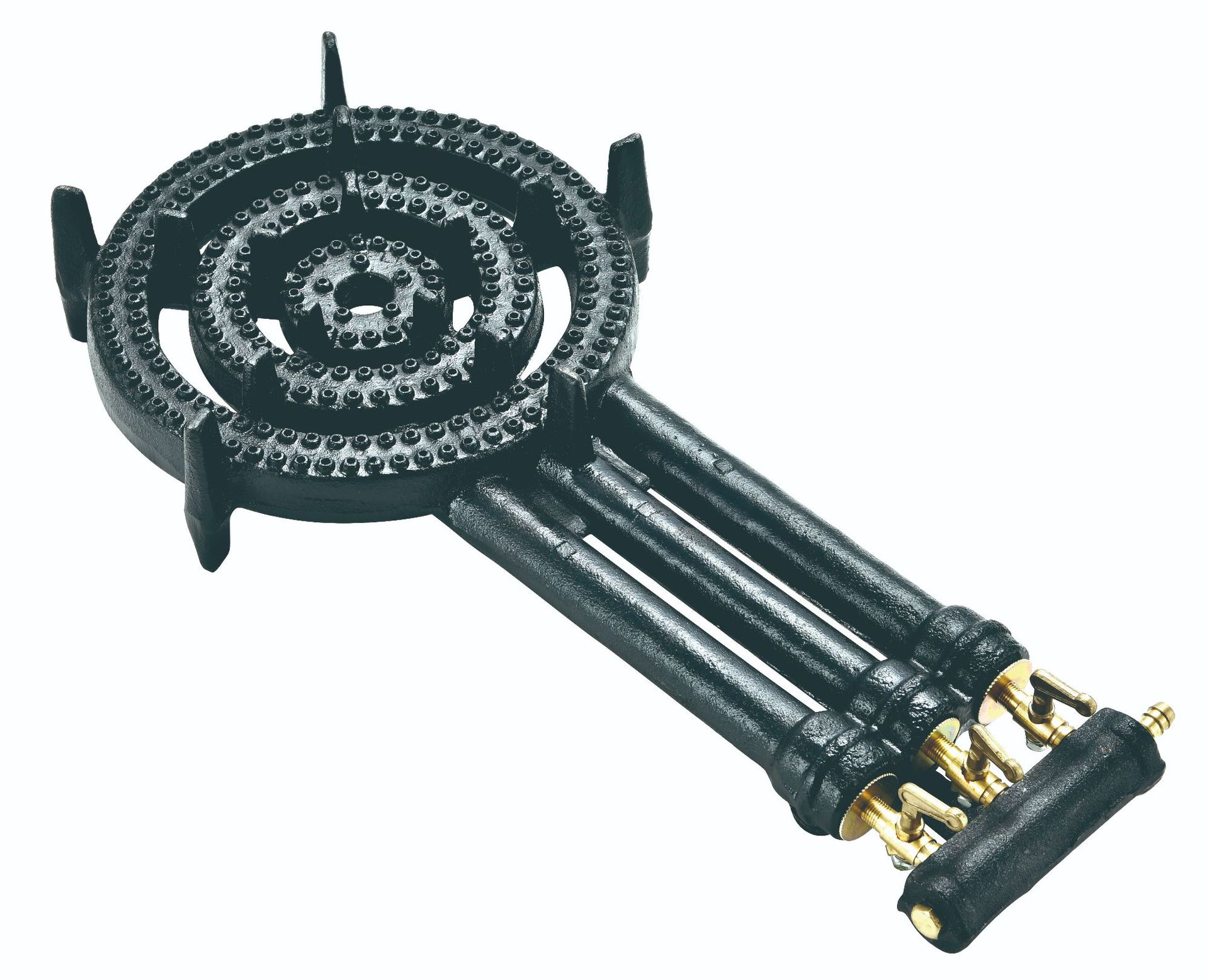 horno de hierro fundido portátil al aire libre con estufa de gas de doble tubo, tres tubos y cuatro tubos ajustables libremente