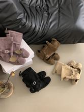 小众堆堆蝴蝶结风凉靴2024短靴西部韩国靴女新款镂空夏季圆头芭蕾