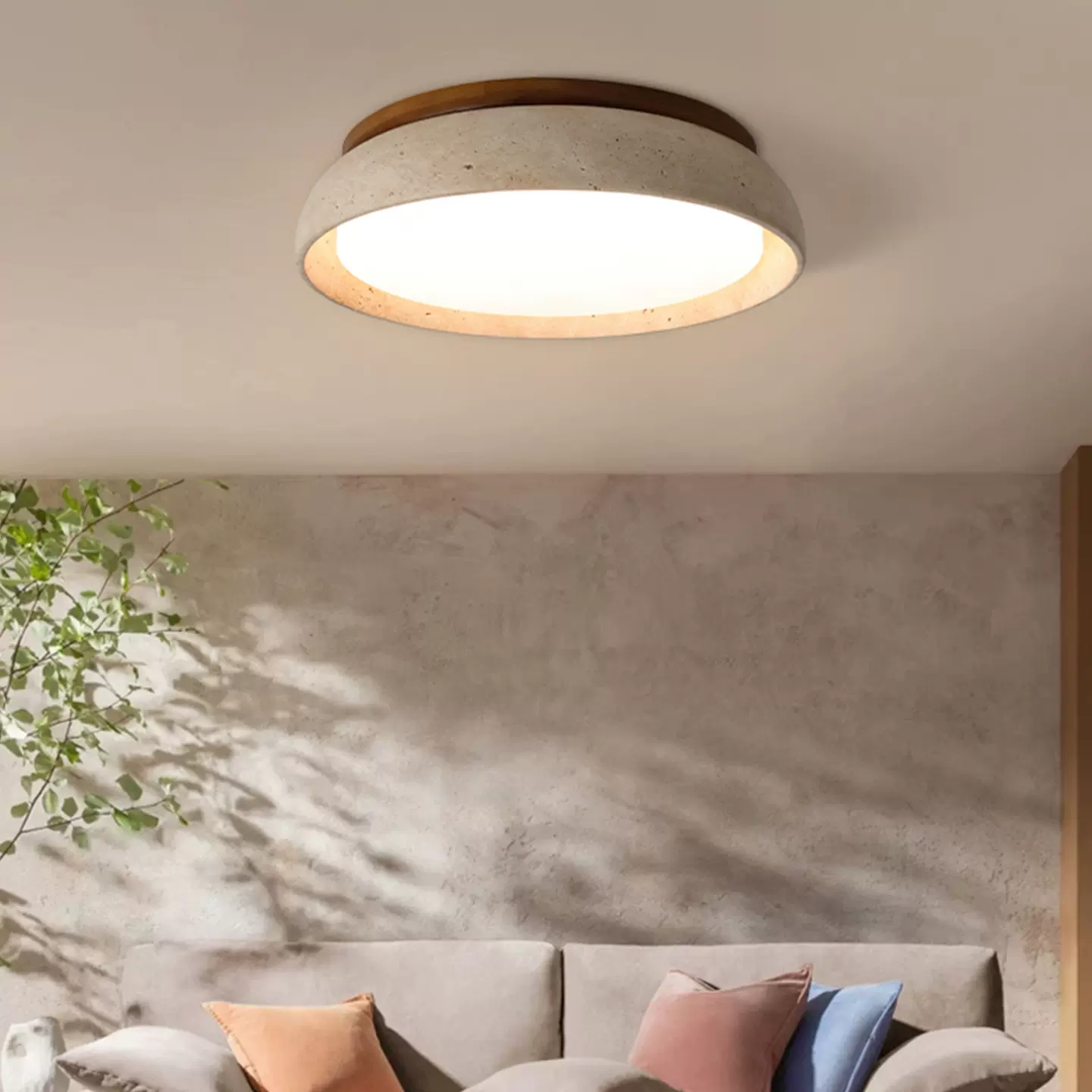 诧寂复古风黄洞石卧室吸顶灯设计师创意客厅主卧灯中古餐厅灯