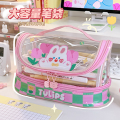 Pen bag ins cool style transparent stationery bag large capacity high appearance simple elementary school student stationery box junior high school student