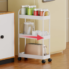 Slot shelf kitchen condiment refrigerator gap storage cabinet narrow cart movable bathroom storage cabinet