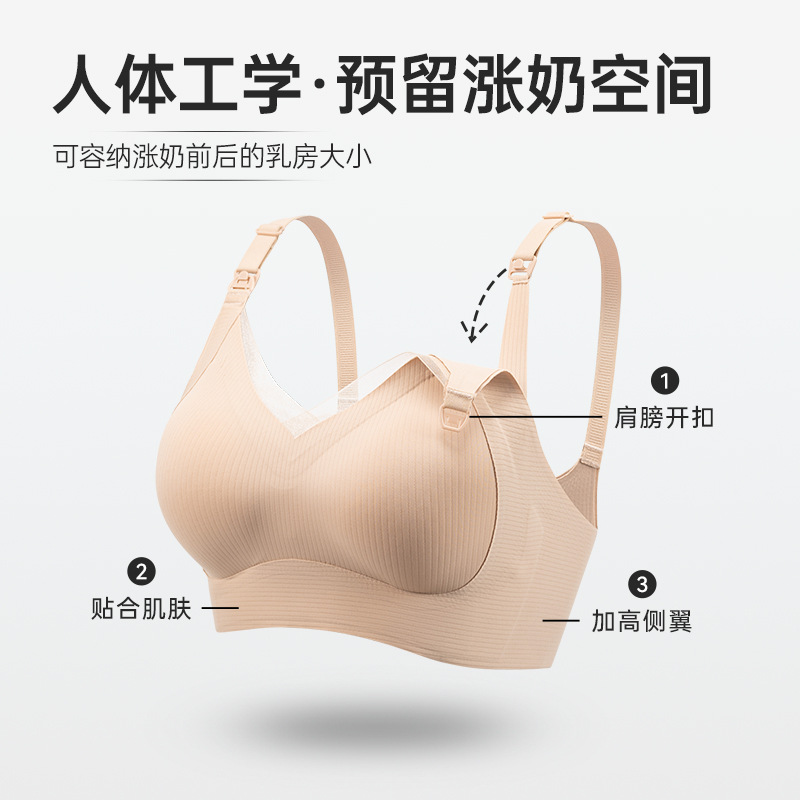 Ropa interior de lactancia materna para mujeres embarazadas, sujetador especial para lactancia posparto durante el embarazo, levantamiento, recolección, anti-caída, sujetador fino de primavera y verano para mujeres
