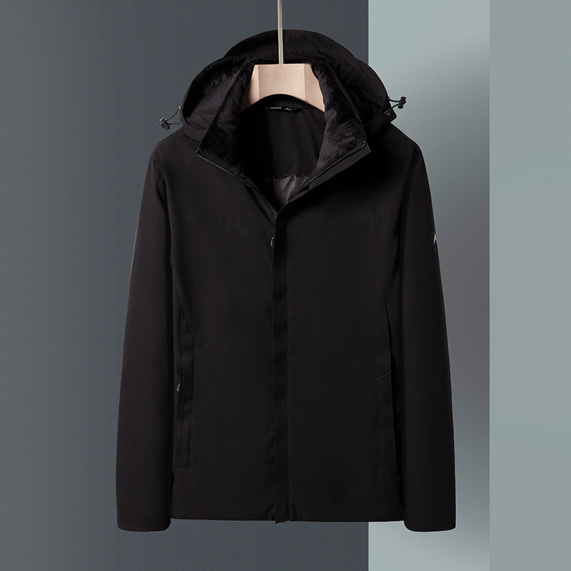 2024 autumn and winter new down jacket men's plus size hooded warm padded casual jacket jacket 90 white duck down