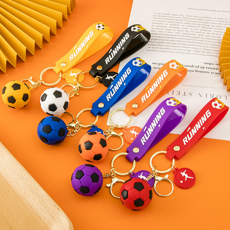 World Cup Mini Simulation Football Keychain Pendant Soft Rubber Car Backpack Decoration Sports Event Small Gift Wholesale
