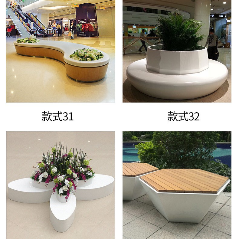 Parque de FRP paisajismo piscina de árboles cama de flores al aire libre gran piscina de plantación de árboles FRP piscina de árboles al aire libre taburetes de ocio