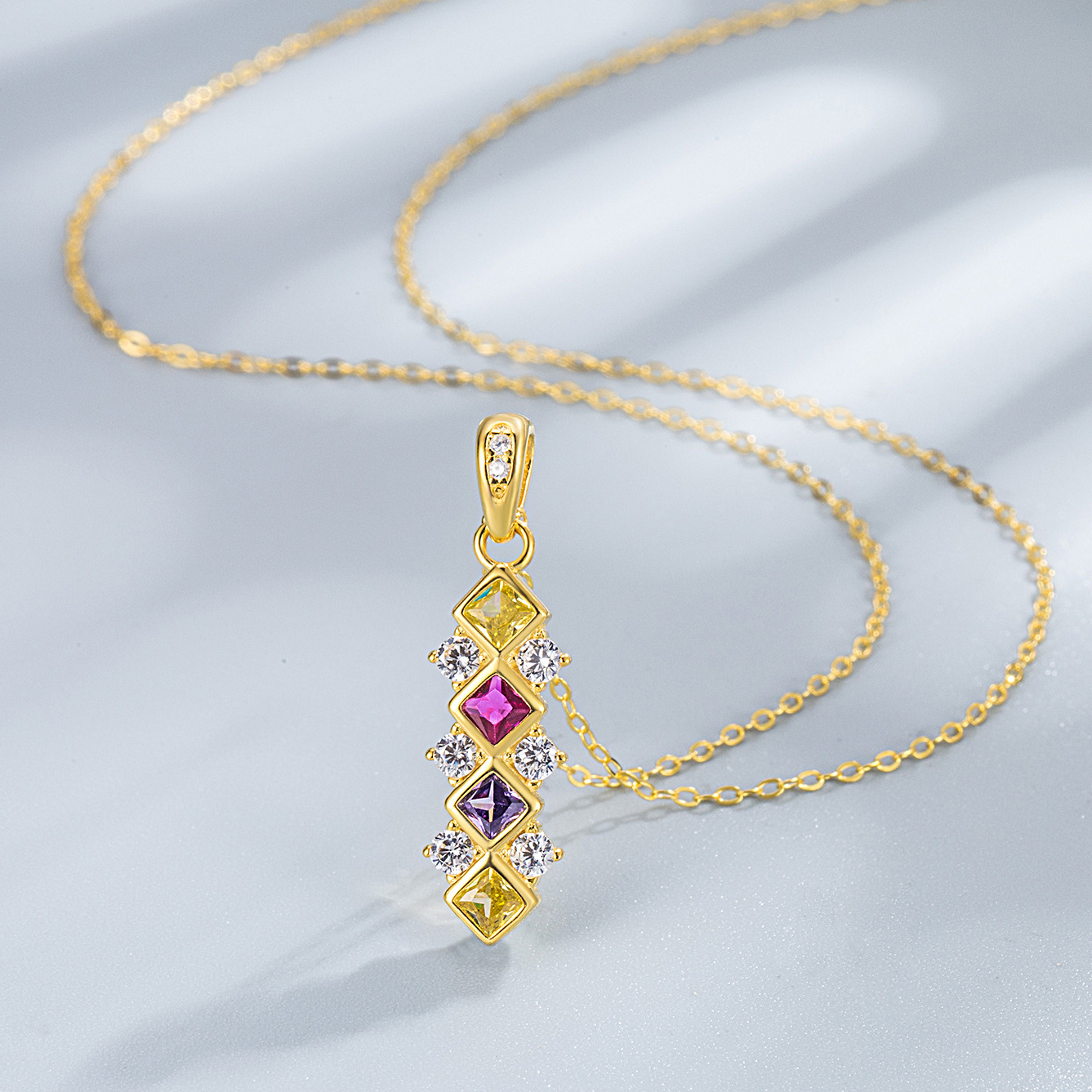 2g Weight Jewelry Set Classification Earrings + Necklace Quantity Weekend, Daily Occasion 925 Sterling Silver Material Geometric Pattern Women's Gender Simple Style, Classic Style Style 925 Sterling Silver Jewelry Suit Exquisite Diamond-Shaped Light Luxury Necklace Earrings Jewelry Set 3