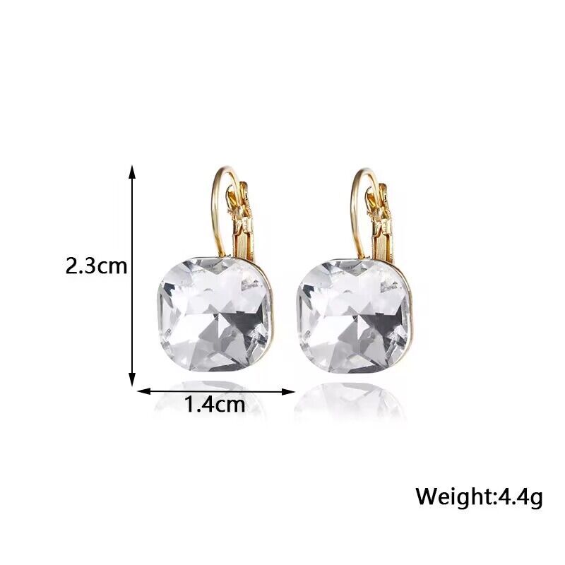 Fashion Square Alloy Inlay Rhinestones Women's Earrings 1 Pair display picture 1