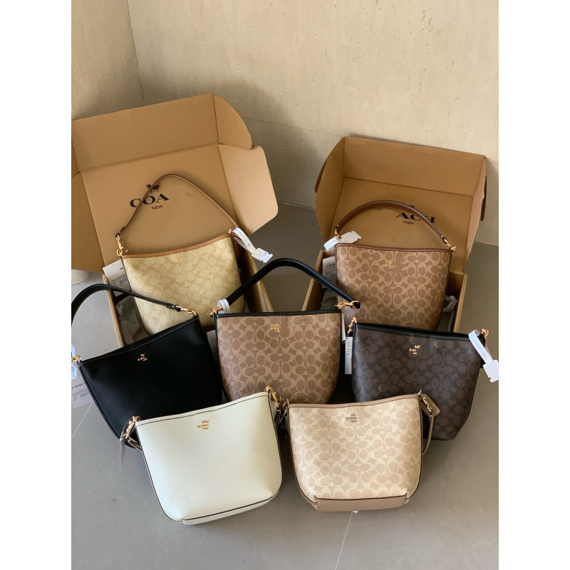Coach Qadın Çiçəkli Bucket Çanta - Çiyin və Krossbody