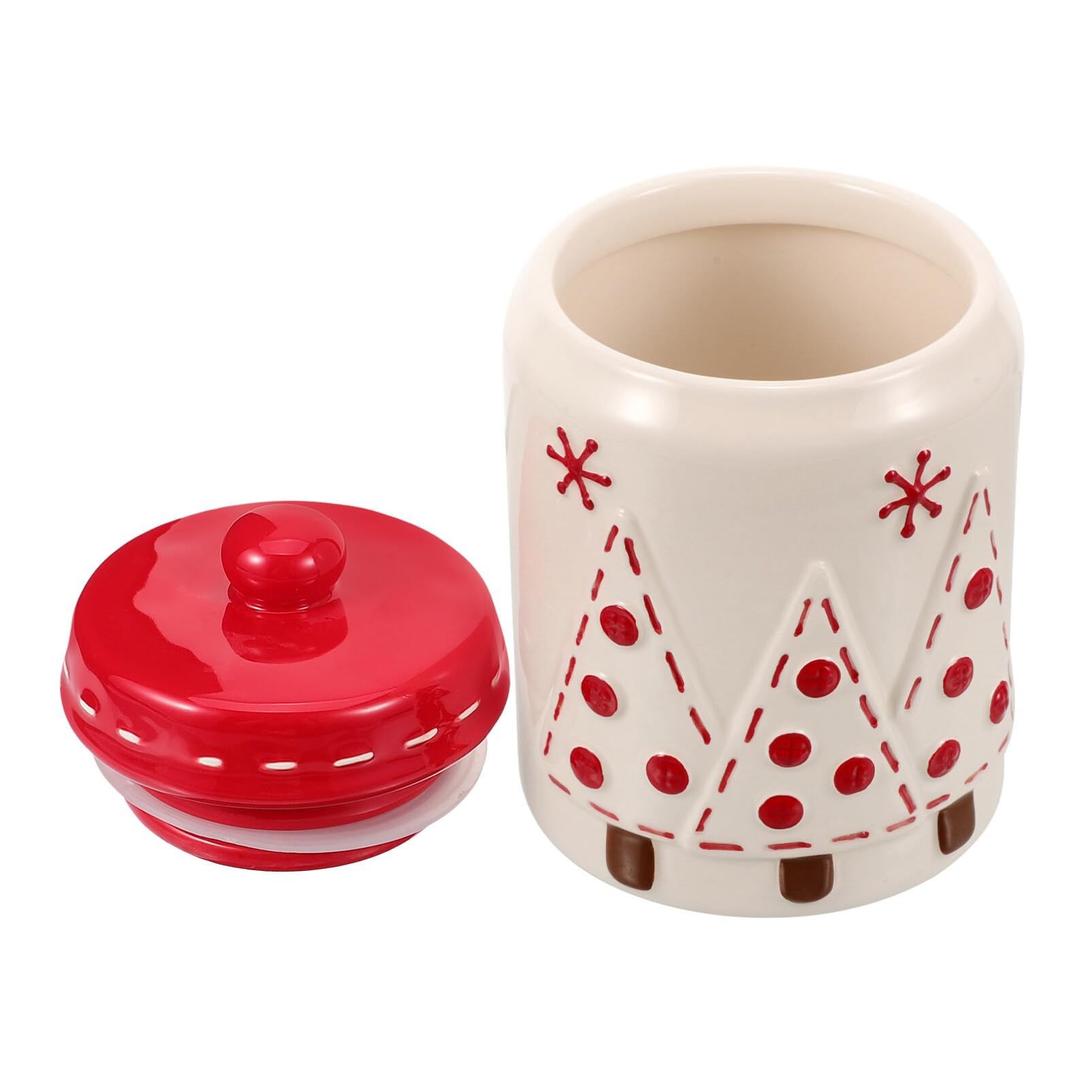 Cute viento de Navidad cerámico sellado de cerámica frasco con sabor de cerámica taza de Navidad con cubierta de almacenamiento ornamentos regalos