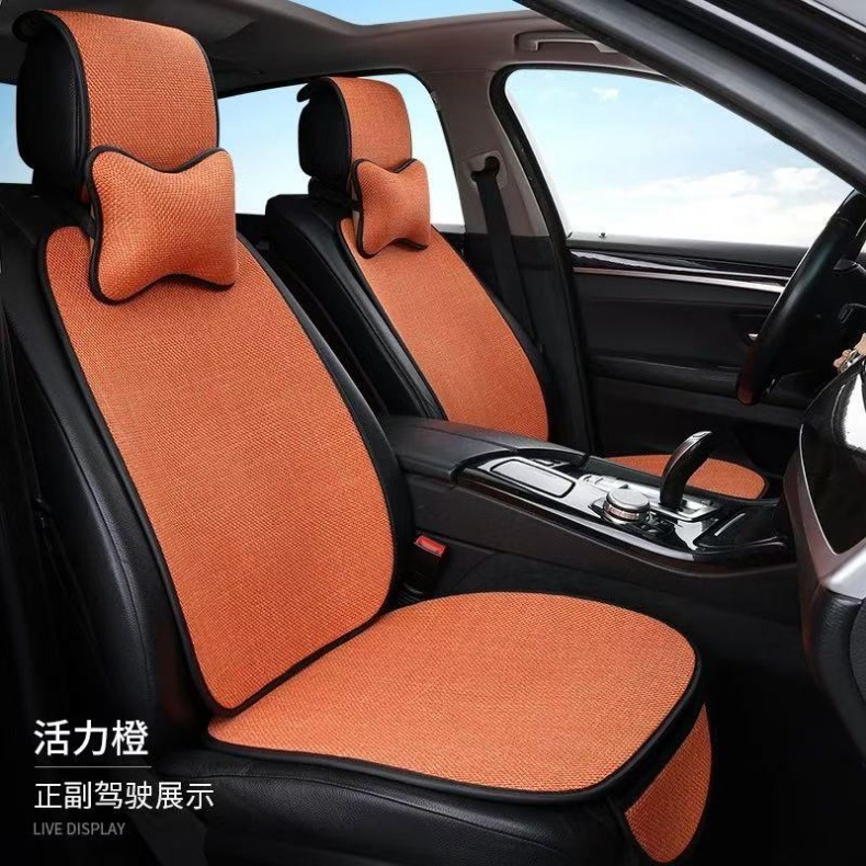 Hot-Selling All-Season Car Seat Covers, Five-Seater Cushion Covers, Cotton and Linen Breathable Seat Covers, Breathable and Comfortable for the Whole Car