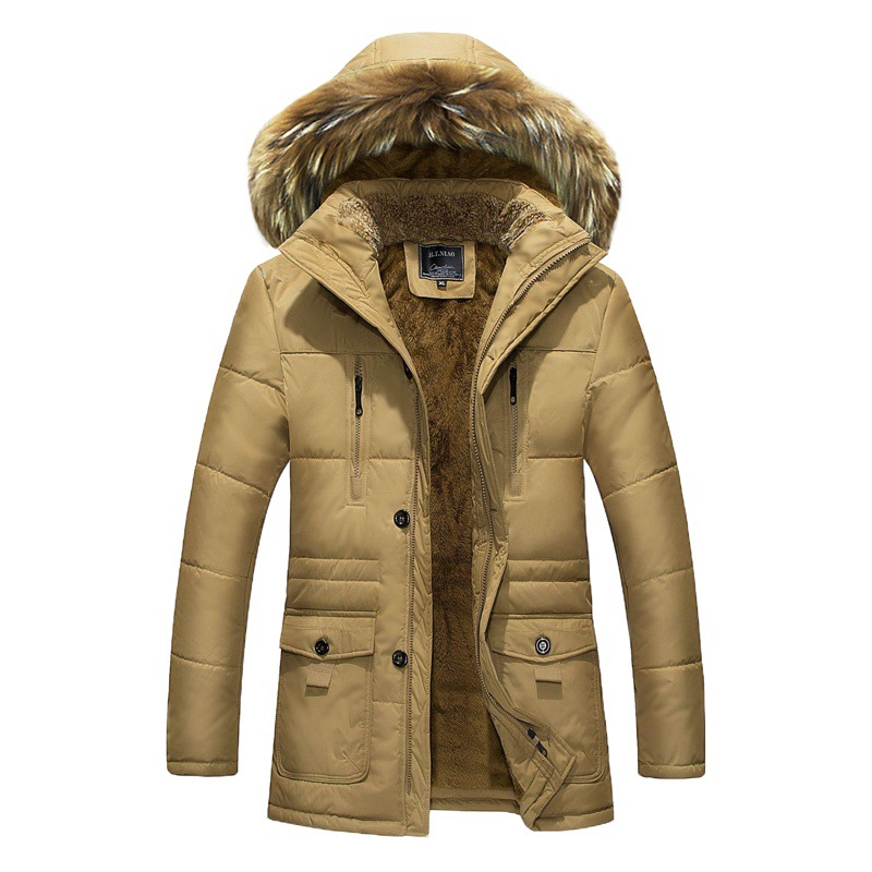 Invierno nueva chaqueta acolchada de algodón para hombre de longitud media forrada de lana cálida chaqueta delgada chaqueta acolchada de algodón casual para hombre Amazon al por mayor