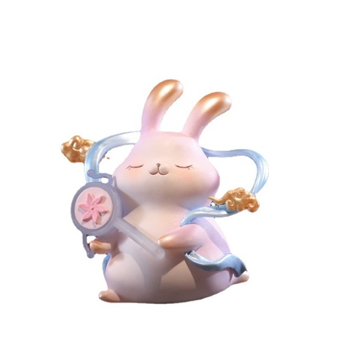 Flying Rabbit Blind Box Hand Figure Fashionable Blind Cute Flying Jade Rabbit Ornament Resin Craft Mid-Autumn Festival New Year Gift