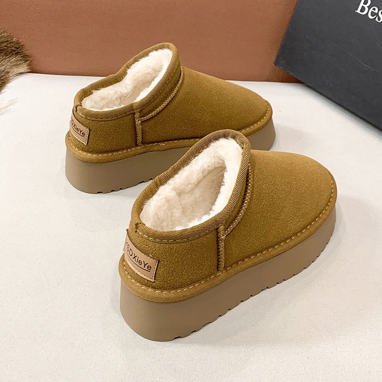 Women's Winter Ankle Boots With Plush Lining And Thick Sole_voghion.com