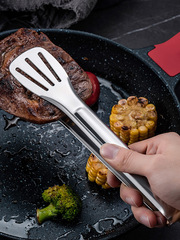 Thickened stainless steel barbecue tongs baking cake bread tongs kitchen barbecue food ice cube multi-purpose cake tongs