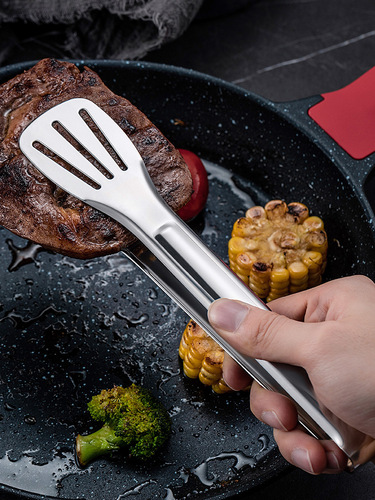 Thickened stainless steel barbecue tongs baking cake bread tongs kitchen barbecue food ice cube multi-purpose cake tongs