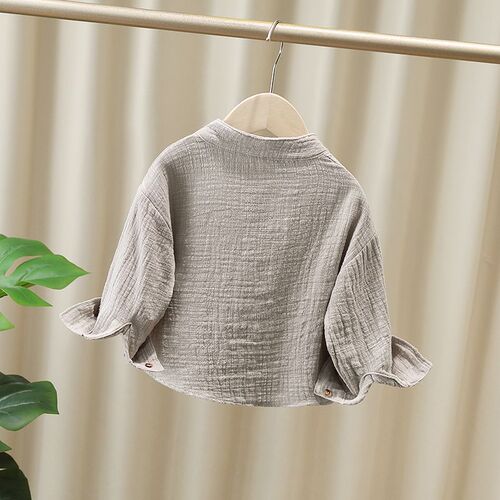 Men and girls 'shirts in spring and autumn, new children's cotton and linen shirts, thin Western-style men and women's baby bottoming shirts, warm tops