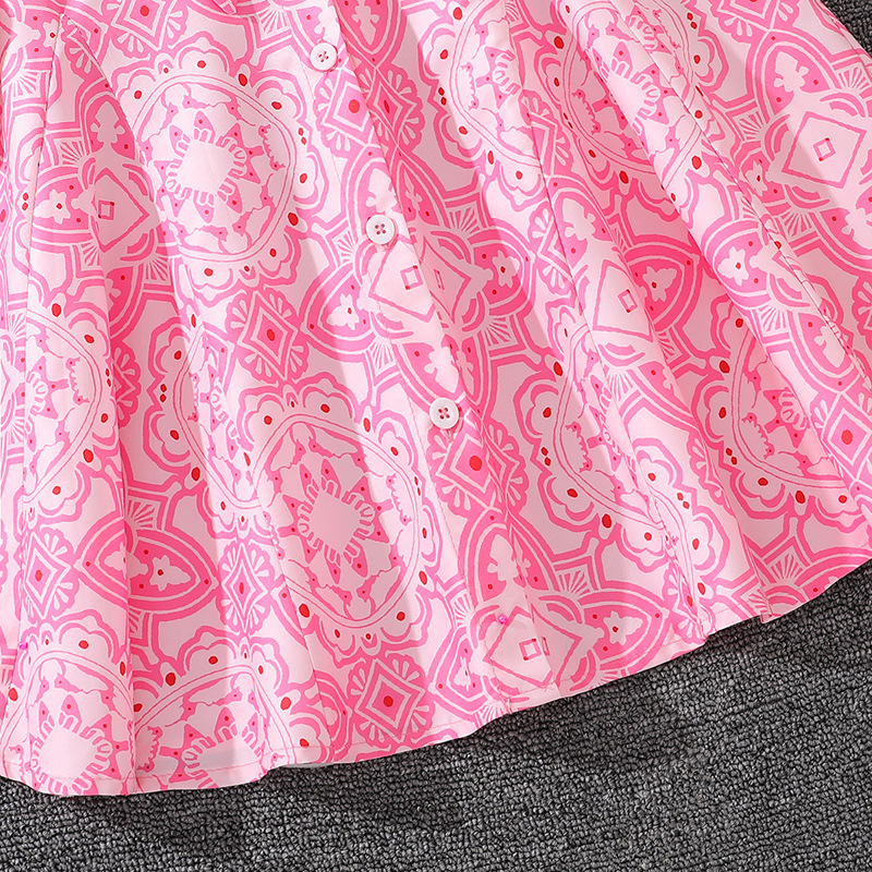 2024 Herbst Neues Produkt Heißer Verkauf Bedrucktes Langarmkleid für Mädchen_voghion.com