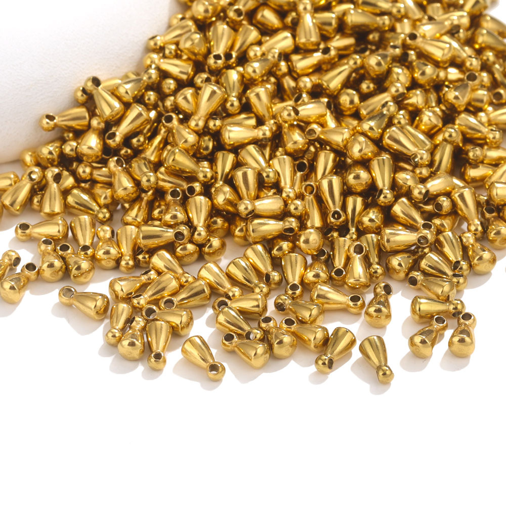 Chapado en vacío 1 oro de acero inoxidable cadena de la cola colgante de oro gota de agua colgante de la cola accesorios de la joyería de DIY