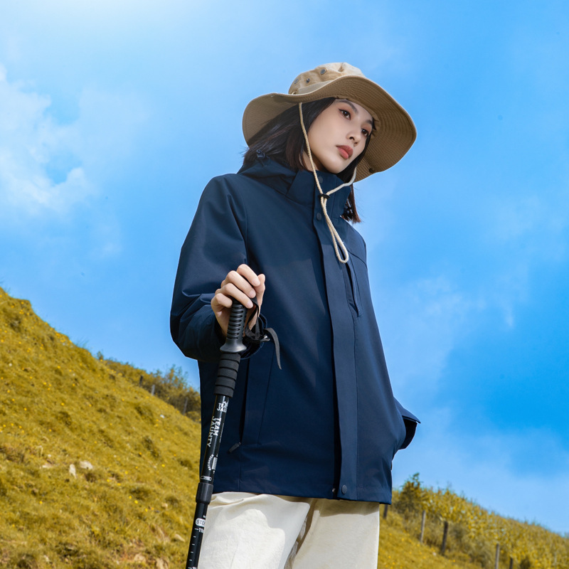 Ropa de asalto para mujeres a prueba de viento impermeable 3 - en - 1 pluma de color sólido herramientas a prueba de frío chaqueta de montaña hombre image 14
