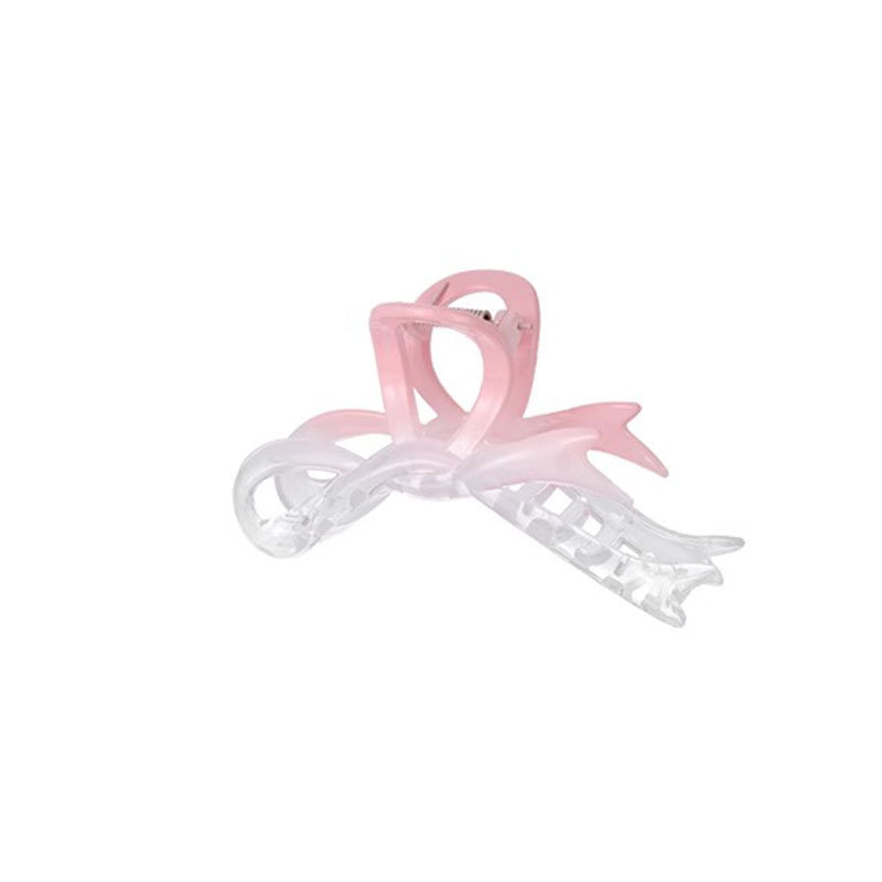 Coreano gradiente rosa abrazadera de arco para mujeres cabeza trasera gran cabello de cabello de cabello de cabello de tiburón