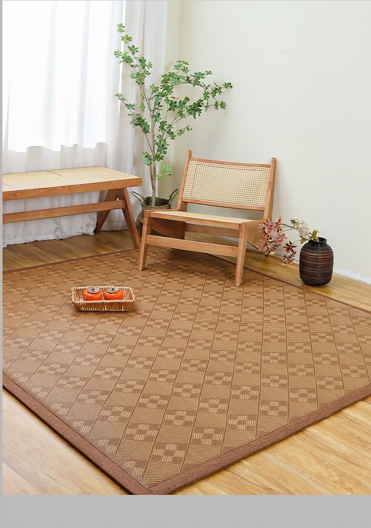 Summer Japanese-Style Cooling Mat for Bay Window, Balcony, Tatami, Straw Mat, Tea Table, Bedside Carpet, Simple Modern Children's Crawling Mat