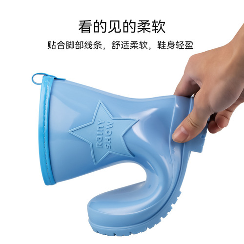 Children's Waterproof Rain Boots, Cross-border Waterproof Mid-calf Rain Boots for Boys and Girls, Lightweight, Non-slip Water Shoes for Students (Size 27-40)