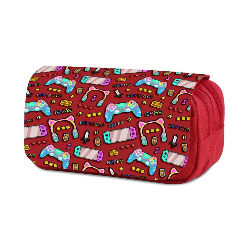 (Cross-border trading), capacious game console, red double-layer pencil case, cosmetic bag
