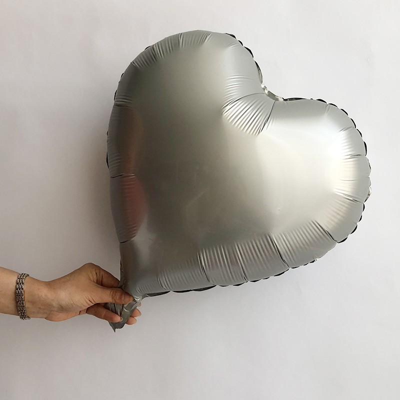 Transfronterizo de 18 pulgadas amor luz versión color sólido oro plata fiesta de cumpleaños decoración papel de aluminio globo de aluminio al por mayor