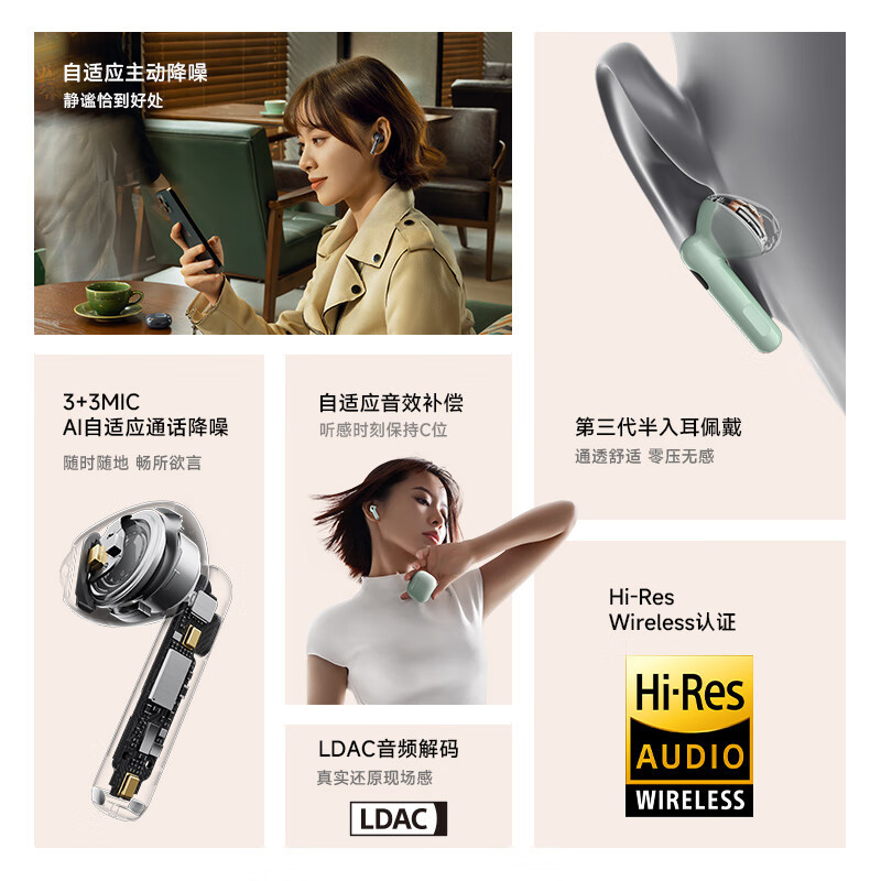 Walker (EDIFIER)Lolli3 ANC True Wireless Active Noise Reduction Bluetooth Headset Half In-ear Self