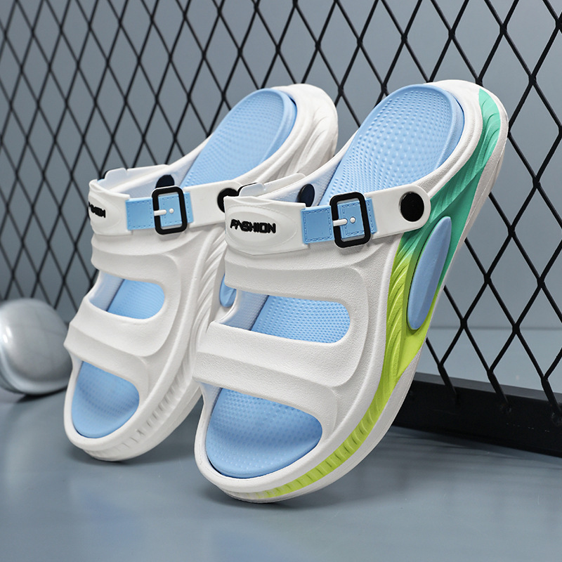 Pantuflas para hombre verano nuevo estilo deportivo antideslizante sandalias exteriores personalidad casual playa chanclas transfronterizas zapatillas EVA