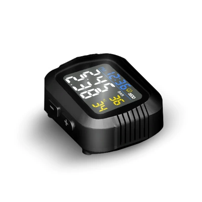 Infitary Motorcycle Tire Pressure Monitor Electric Vehicle Infrared Sensor High-Precision Wireless Tire Pressure Monitor (Tire pressure monitoring system) - black
