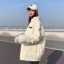韩系羽绒棉衣棉服女2025年新款潮秋冬季外套夹棉薄韩系菱格棒球服