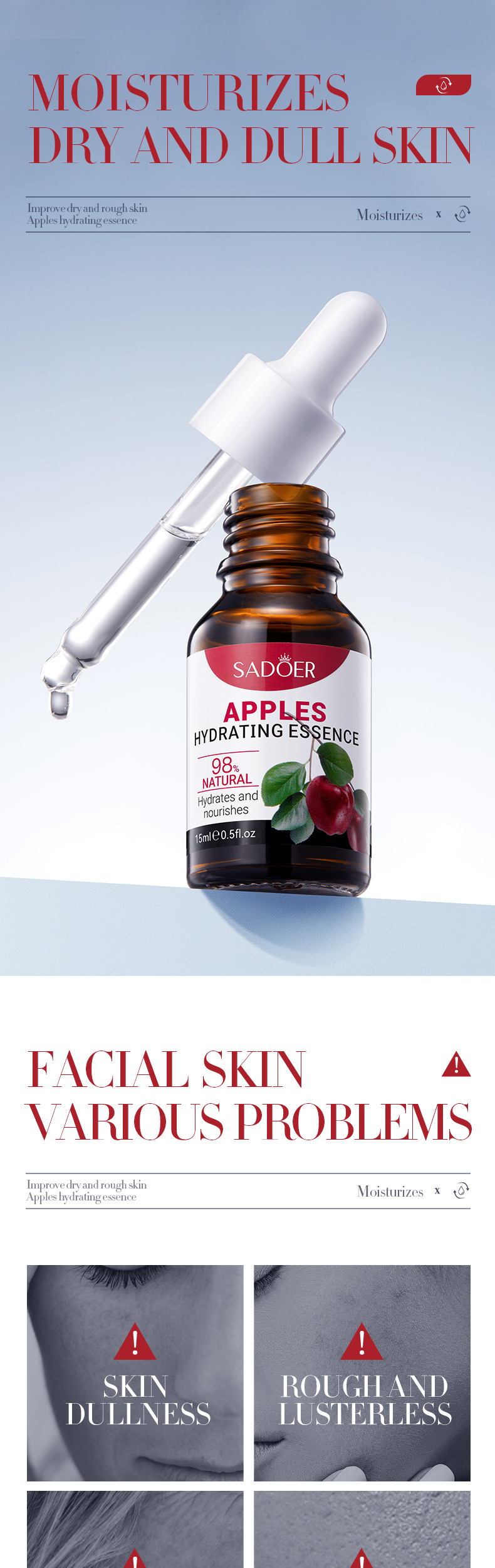 SADOER All English Fruit Flavor essence Liquid Moisturizes and refines pores to improve acne marks_voghion.com