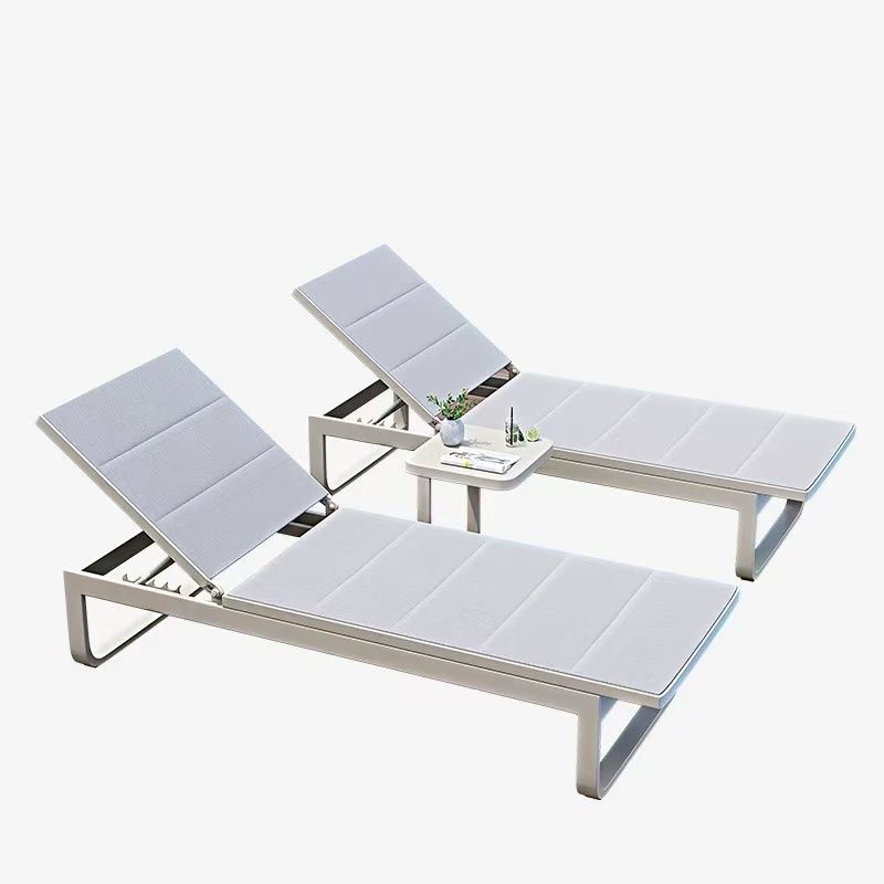 Silla de playa al aire libre de aleación de aluminio, cama de piscina, villa, jardín, hotel, casa de familia, lugar de ocio al aire libre, cama de descanso