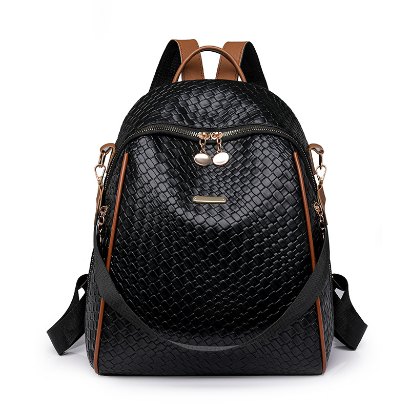 2024 verano nueva moda contraste color damas mochila simple tejido multifuncional mochila de viaje de doble uso al por mayor