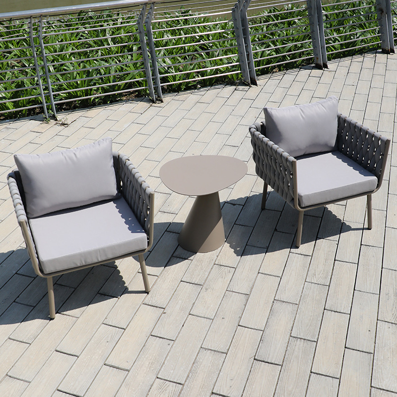 Sofá al aire libre Patio Terraza Jardín Ocio Asiento individual al aire libre Combinación Departamento de ventas Sala de muestras Sofá de ratán