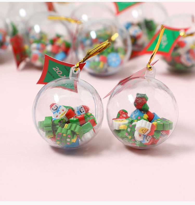 Christmas Children's Present Small Gift Color Eraser 20 Tablets Christmas Ball Pack School Kindergarten Gifts display picture 2