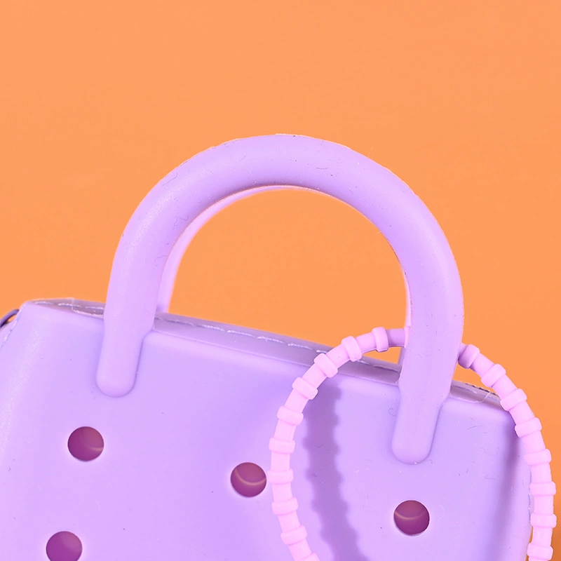 Модный конфетный квадрат DIY силиконовый детский рюкзак-мешок с молнией и дыркой для пляжа