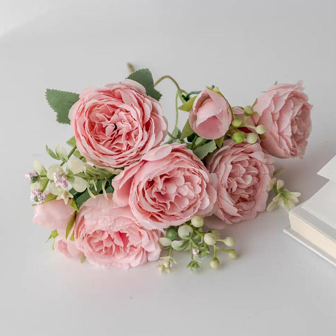 ！玫瑰绣球花花假花客厅餐桌装饰摆设塑料花拍照道具套装|undefined