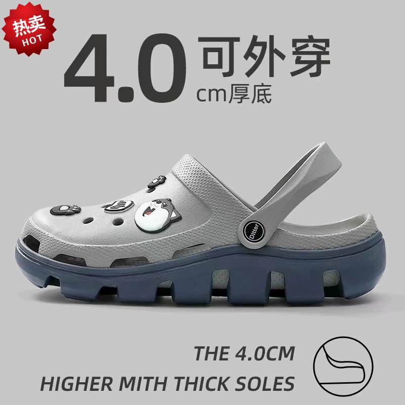 Обувь Croc, мужская модная летняя пляжная обувь «сделай сам», парные тапочки с мягкой подошвой, нескользящие мужские сандалии, садовая обувь