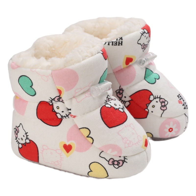 Otoño e invierno bebé niño zapatos para 0-1 años de dibujos animados de fondo suave cálido zapatos de bebé zapatos antideslizantes zapatos de algodón grueso