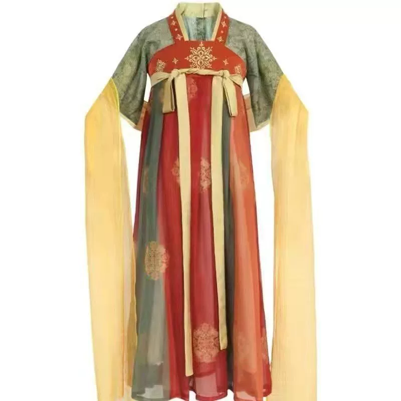 Весенне-осеннее платье Hanfu для девочек, платье принцессы в сказочном китайском стиле, костюм Тан, классический костюм для выступлений в Дуньхуане.